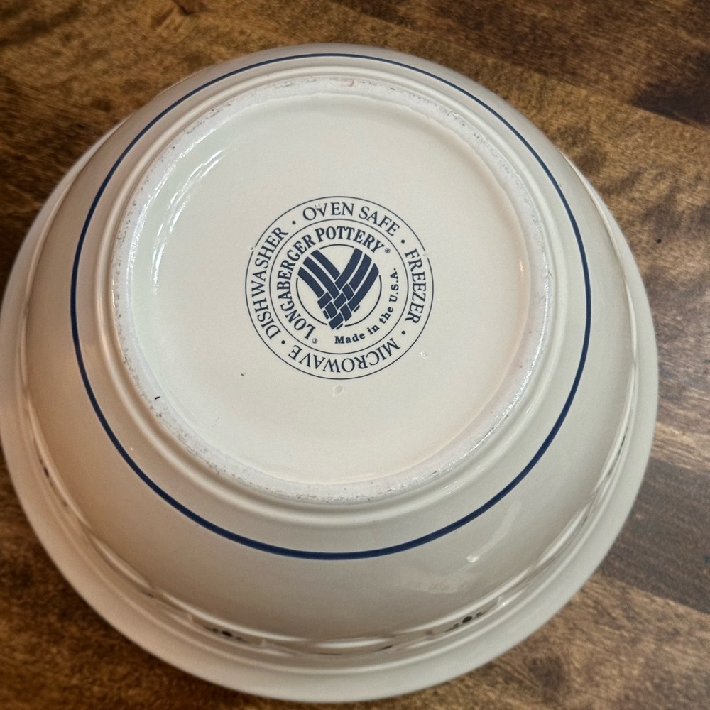 Longaberger Classic Blue mixing bowl 10” - Picture 4 of 4